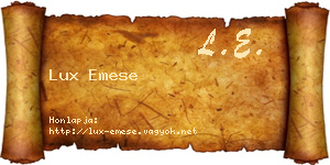 Lux Emese névjegykártya